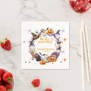 Halloween Tiny Feet, Spooky Sweet Baby Shower  Napkin