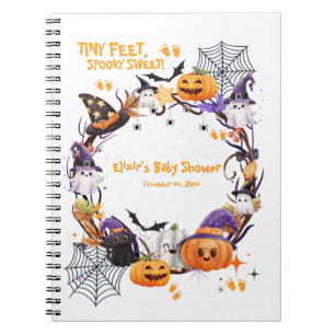 Halloween Tiny Feet, Spooky Sweet Baby Shower  Notebook