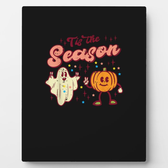 Halloween Tis The Season Retro Costume Groovy Wome Plaque (Front)