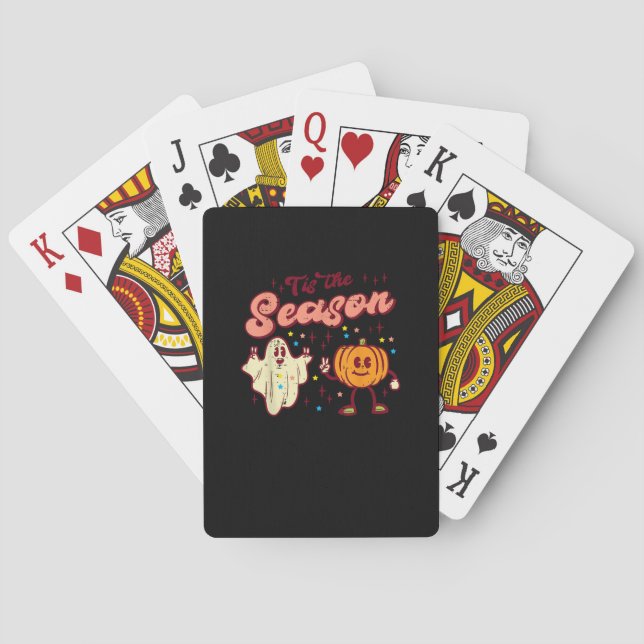 Halloween Tis The Season Retro Costume Groovy Wome Playing Cards (Back)