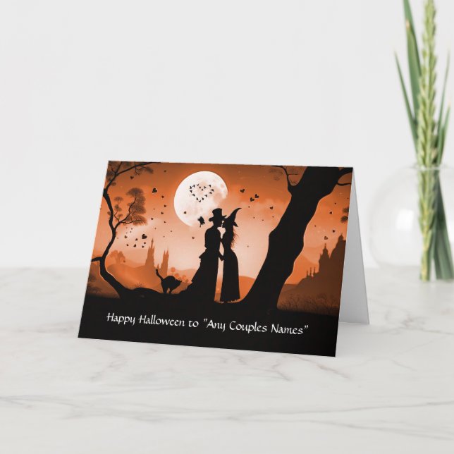 Halloween to Couple Personalized Names Cute Card (Front)