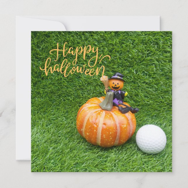  Halloween to golfer with golf ball Halloween Card (Front)