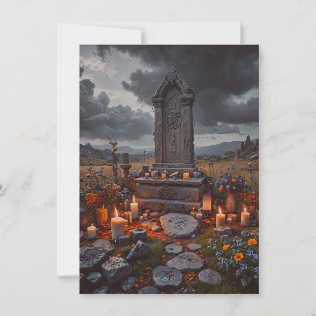 Halloween Tombstone Greeting Card (Front)