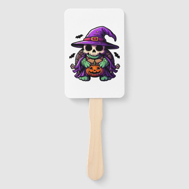 Halloween Tortoise Turtle Witch Hat Costume Spooky Hand Fan (Front)