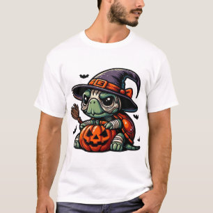 Halloween Tortoise Turtle Witch Hat Costume Spooky T-Shirt