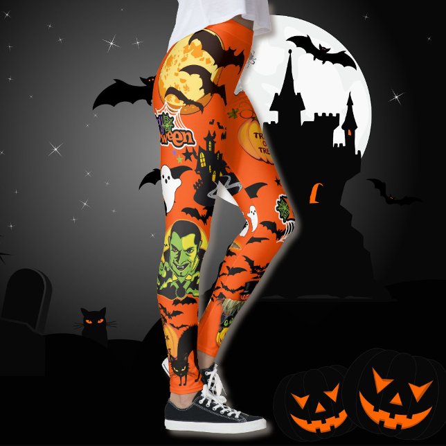 Halloween Tout mignon Leggings sorcier chauve-sour (Créateur téléchargé)