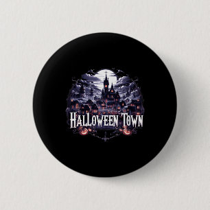 Halloween Town Skeleton Ghost Pumpkin Halloween To 2 Inch Round Button