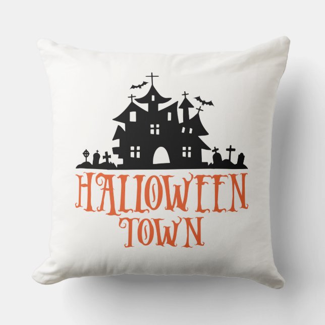 Halloween Town Throw Pillow (Front)