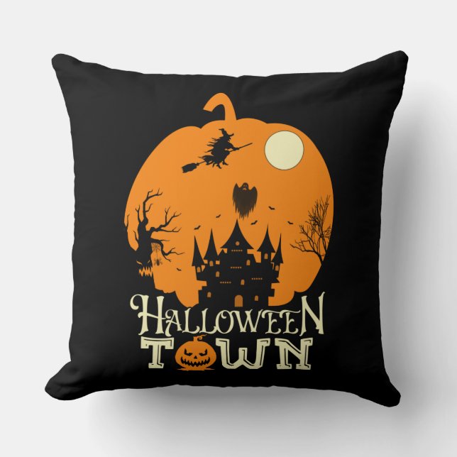 Halloween Town Throw Pillow (Front)