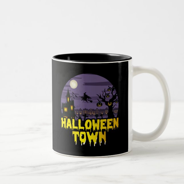 Halloween Town Two-Tone Coffee Mug (Right)