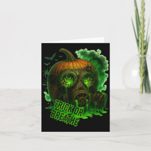 Halloween Toxic Pumpkin Gas Mask Scary Creepy Card