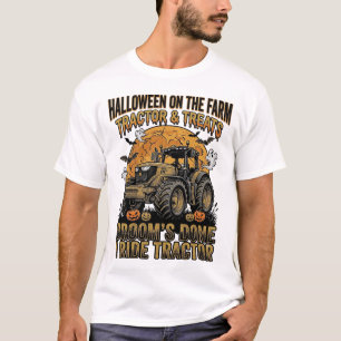 Halloween Tractor Shirt Funny Farm Witch Ride Desi