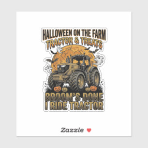 Halloween Tractor Shirt Funny Farm Witch Ride Desi