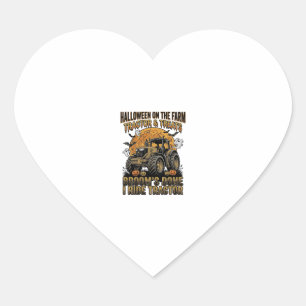 Halloween Tractor Shirt Funny Farm Witch Ride Desi Heart Sticker