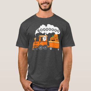 Halloween Train Boo Funny Ghost Pumpkin Toddler Ki T-Shirt