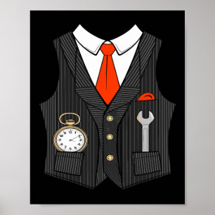 Halloween Train Conductor Costume For Kids Men Wom Poster