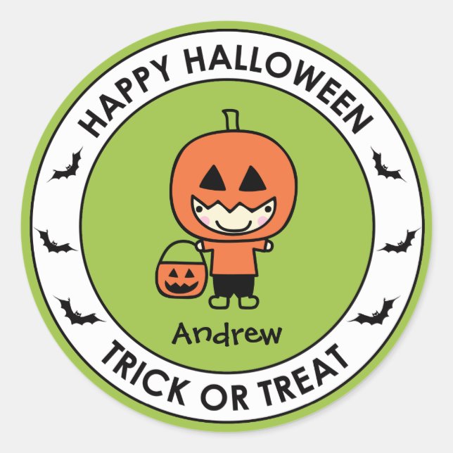 Halloween Treat Bag Sticker Label (Front)