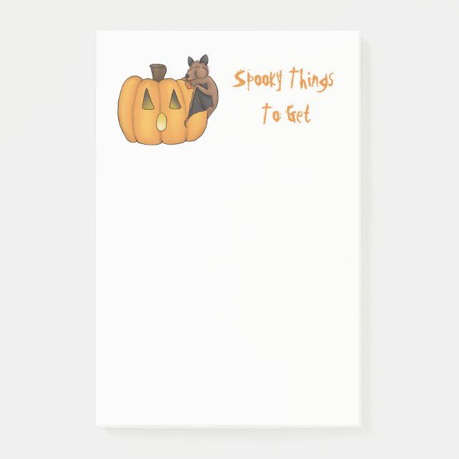 Halloween Treat Bat To Do/Buy List Post-it Notes (Front)
