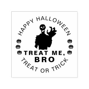Halloween Treat Me Bro funny customizable Self-inking Stamp