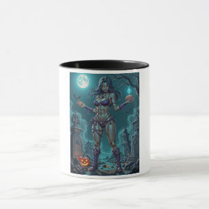 Halloween Treat or Zombie Girlfriend w Brains Mug