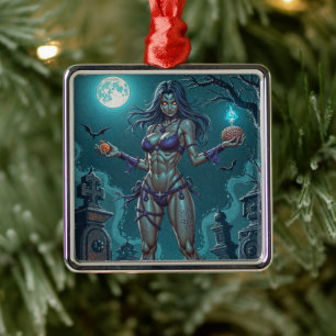 Halloween Treat: Zombie Girlfriend or Candy Metal Ornament