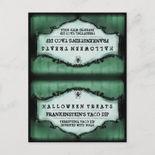 Halloween Treats Food Tent Card - Green
