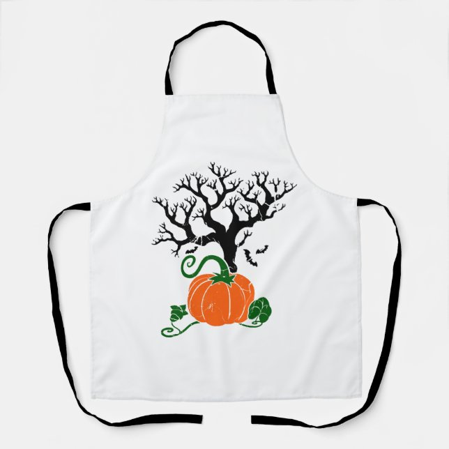 Halloween tree Fall Shirts Halloween Sweatshirt Apron (Front)