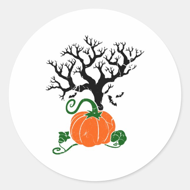 Halloween tree Fall Shirts Halloween Sweatshirt Classic Round Sticker (Front)