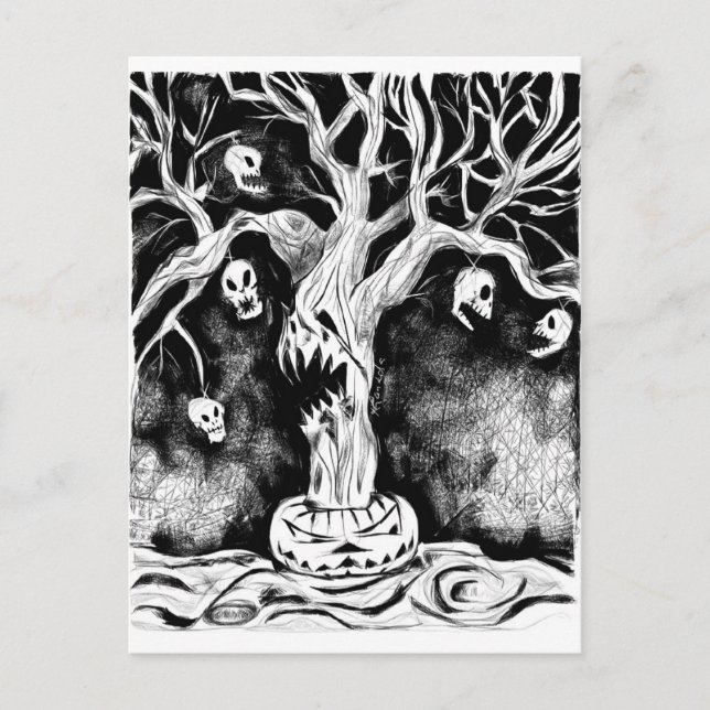 Halloween-Tree Postcard (Front)