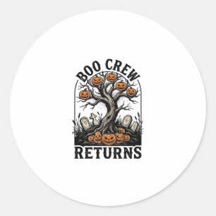 Halloween Tree Shirt Vintage Spooky Pumpkin Graphi Classic Round Sticker