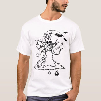 Halloween Tree with Antlers, Moon T-Shirt