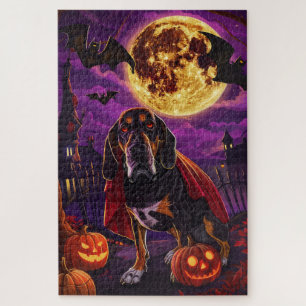 Halloween Treeing Walker Vampire Pumpkins Scary Jigsaw Puzzle