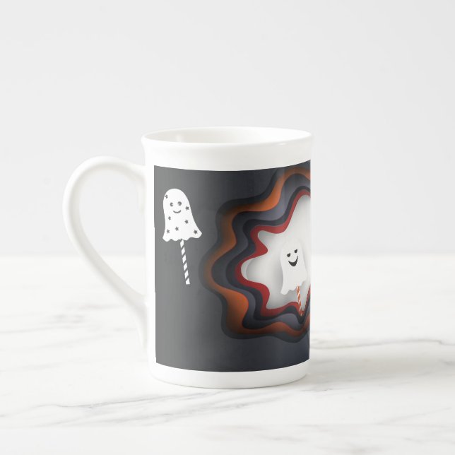 Halloween Trendy Design Bone China Mug (Left)