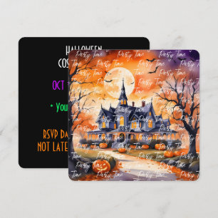 Halloween Trendy Pumpkin Autumn Collection Invitation