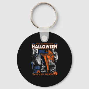 Halloween Trick Is To Stay Alive Collage Retro Hor Keychain