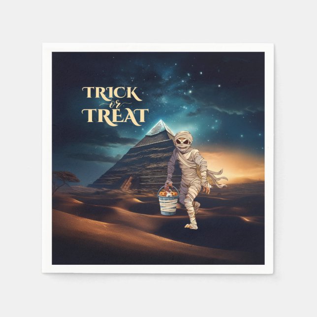 Halloween Trick of Treat Mummy  Napkin (Front)