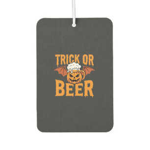 Halloween Trick or Beer Pumpkin Bat Graphic Air Freshener