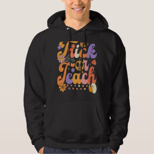 Halloween Trick or Teach Retro Groovy Teacher Hipp Hoodie