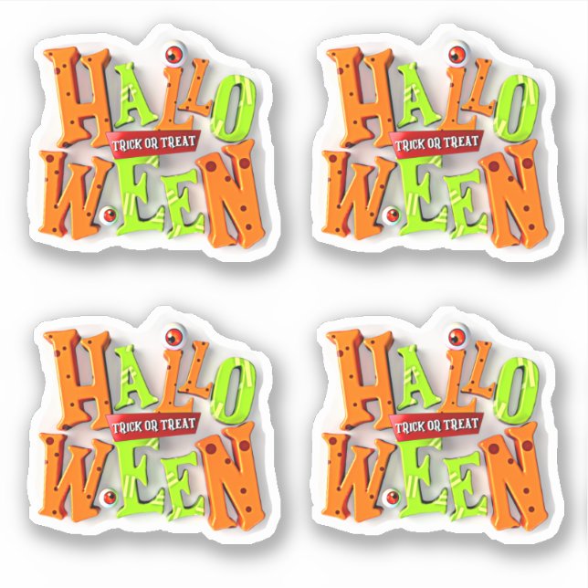 Halloween Trick or Treat,  3D Blocks Effect,       (Front)