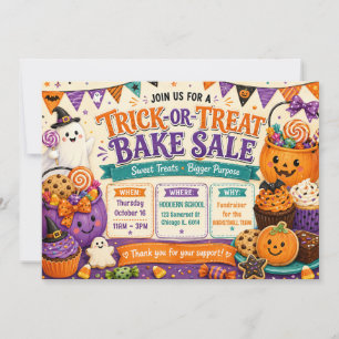 Halloween Trick‑or‑Treat Bake Sale Invitation
