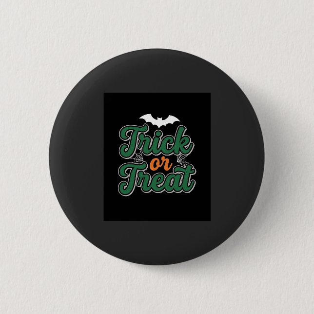 Halloween Trick or Treat Bat Web Design_1 2 Inch Round Button (Front)