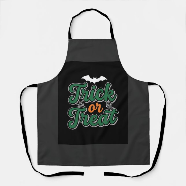 Halloween Trick or Treat Bat Web Design_1 Apron (Front)