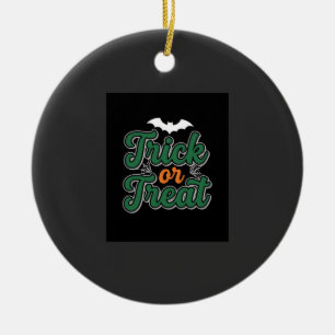 Halloween Trick or Treat Bat Web Design_1 Ceramic Ornament