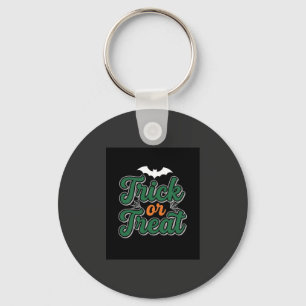 Halloween Trick or Treat Bat Web Design_1 Keychain