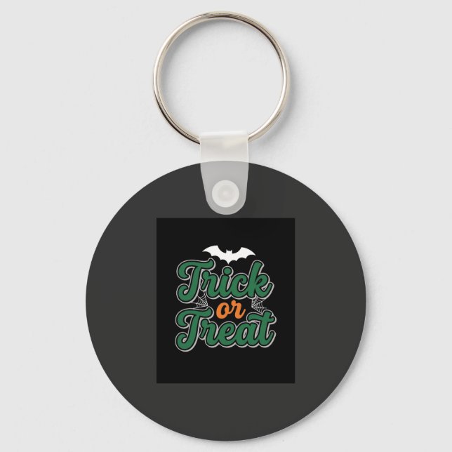 Halloween Trick or Treat Bat Web Design_1 Keychain (Front)