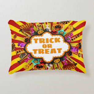 Halloween Trick or Treat Candy and sweets. Autumn  Accent Pillow