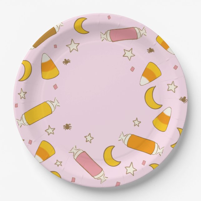 Halloween Trick or Treat Candy Classics Party  Paper Plate (Front)