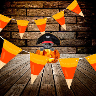 Halloween Trick or Treat Candy Corn Bunting Flags