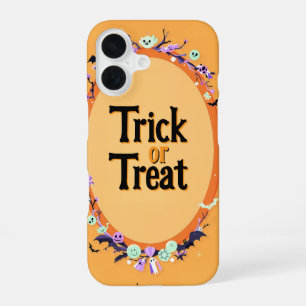 Halloween Trick or Treat Candy Design iPhone 16 Case