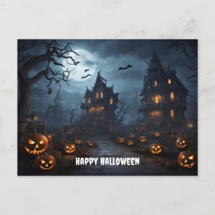Halloween trick or treat children holiday postcard